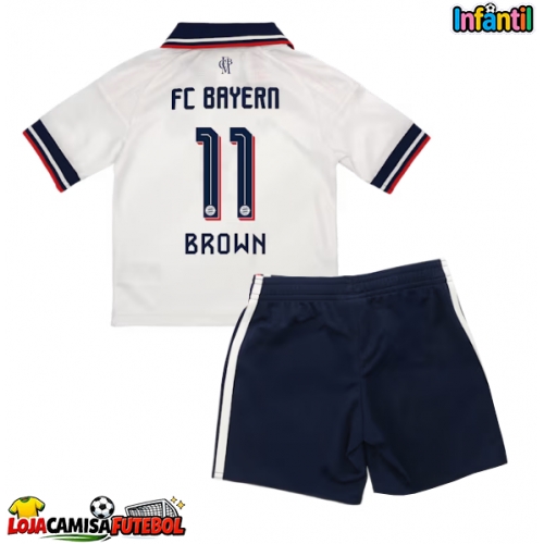 Camisa de Futebol Bayern Munich Nathaniel Brown #11 Equipamento Secundário Infantil 2026-27 Manga Curta (+ Calças curtas)